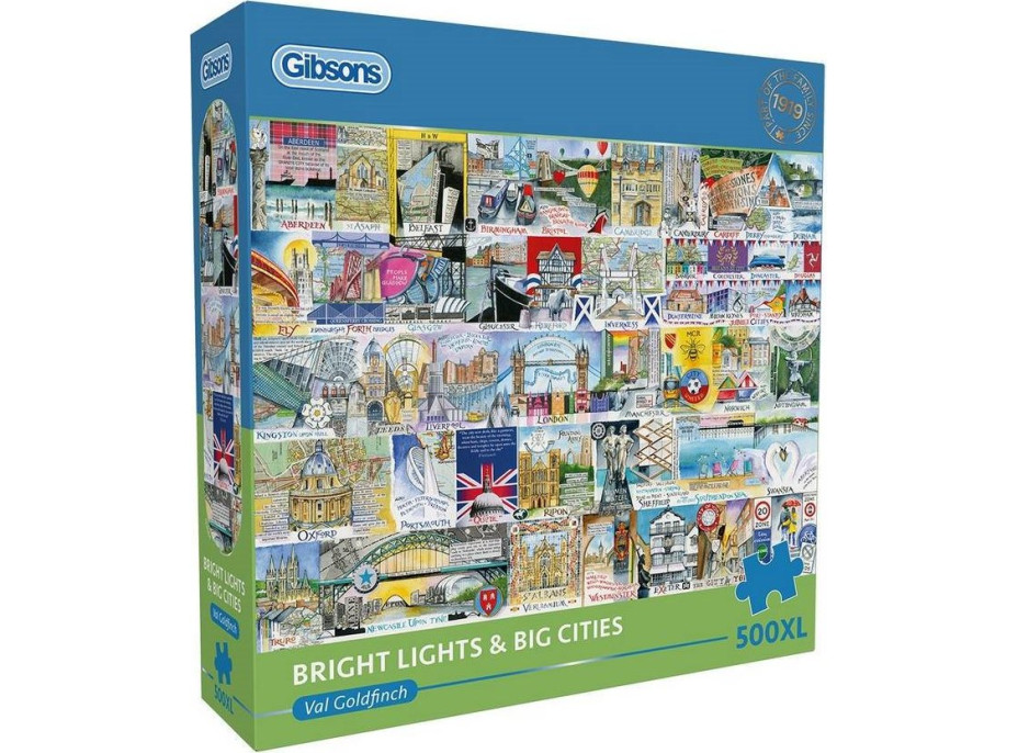 GIBSONS Puzzle Města Velké Británie XL 500 dílků