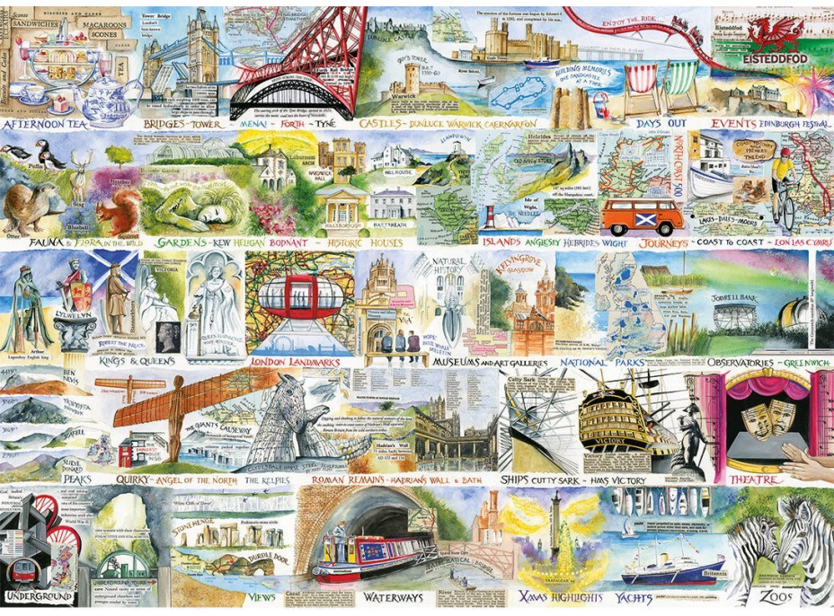 GIBSONS Puzzle Britské a brilantní 1000 dílků