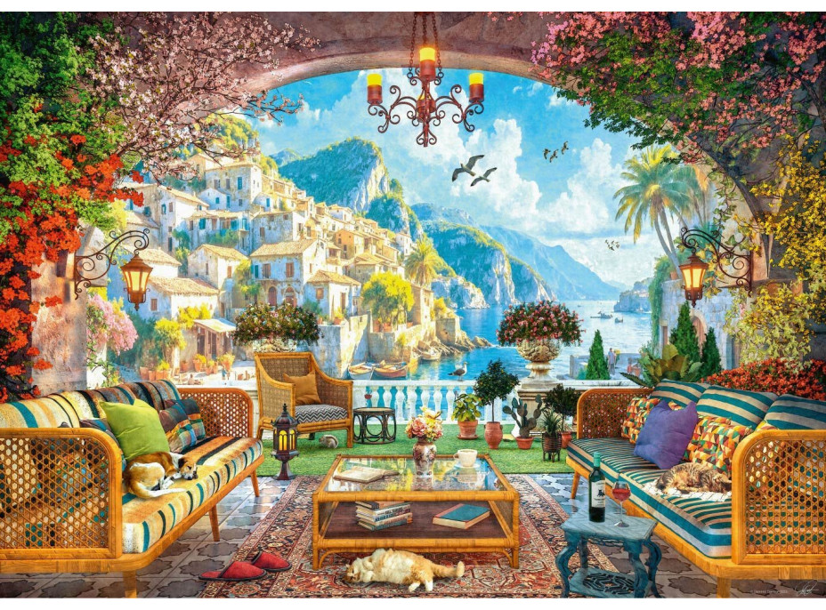 RAVENSBURGER Puzzle Pohádkový výhled na Středomoří 1000 dílků