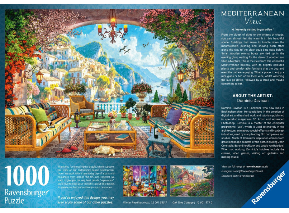 RAVENSBURGER Puzzle Pohádkový výhled na Středomoří 1000 dílků