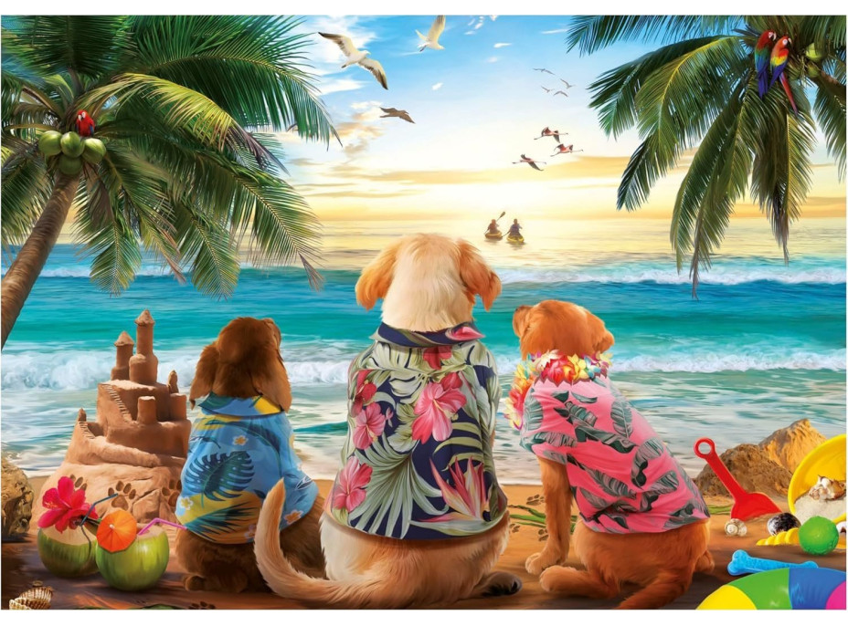EDUCA Puzzle Psi na pláži 1000 dílků