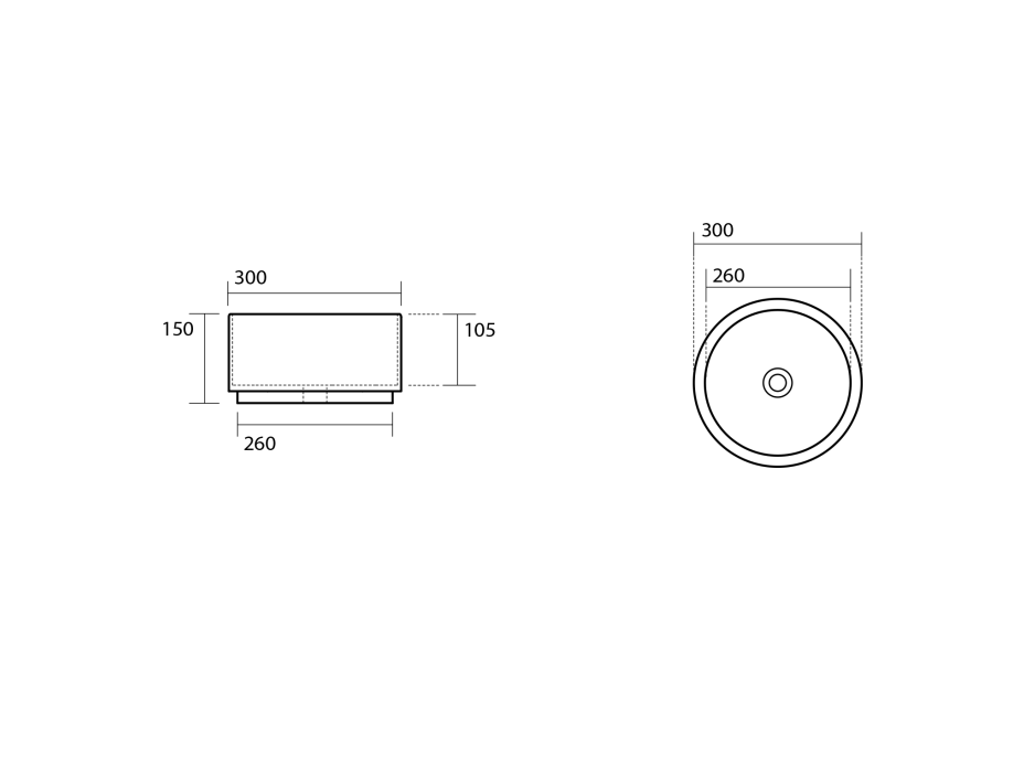 Kerasan OKE keramické umyvadlo na desku, Ø 30cm, bílá 554001
