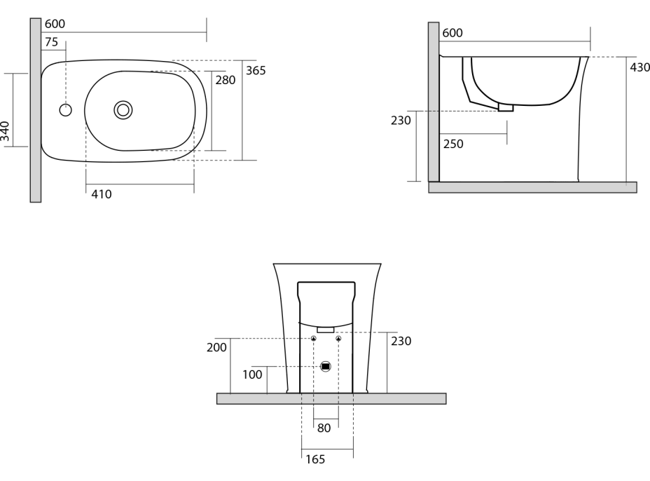 Kerasan THE NEW YORKER bidet stojící 36, 5x60cm, bílá 562001