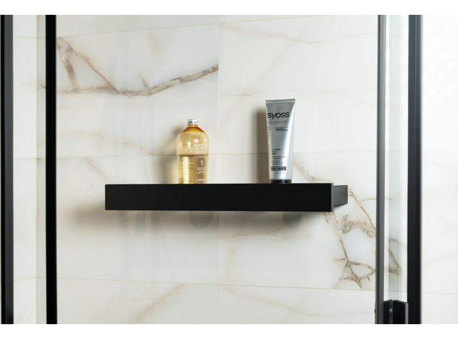 Sapho PATRON skleněná police 78cm, černá PX785B