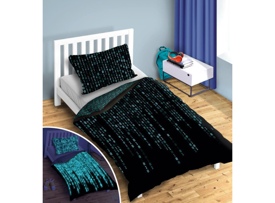 Bavlněné svítící povlečení YOUNG Matrix - 160x200 cm + 70x80 cm