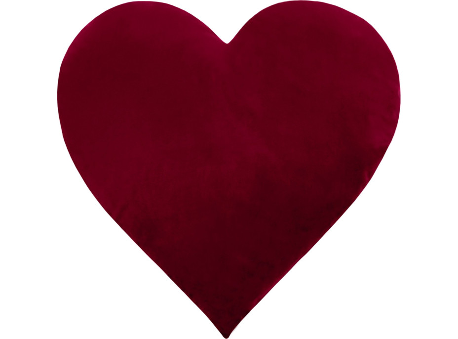Tvarovaný polštář CLEO Velvet SRDCE - 35x35 cm - bordó