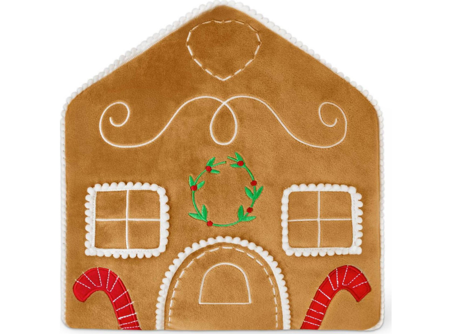 Tvarovaný polštář PERNÍKOVÝ DOMEČEK - 35x25 cm