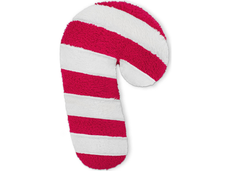 Tvarovaný polštář LÍZÁTKO - 42x20 cm - červený/bílý