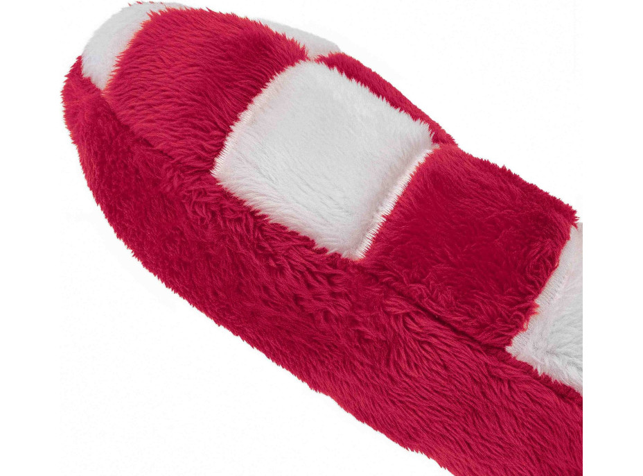 Tvarovaný polštář LÍZÁTKO - 42x20 cm - červený/bílý