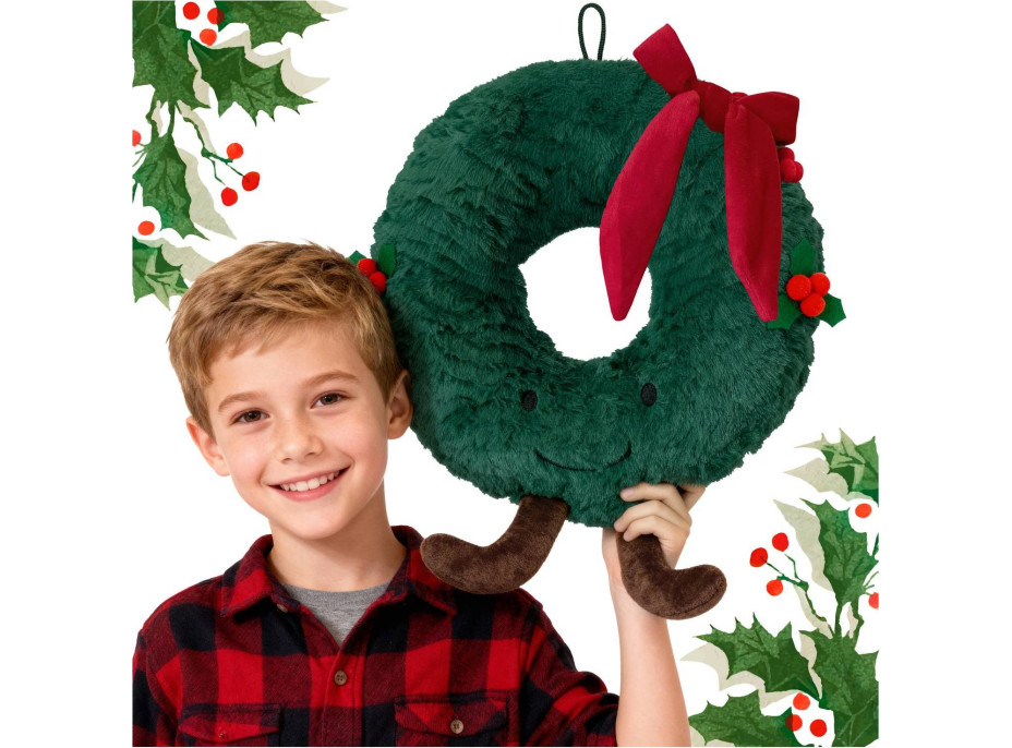 Tvarovaný polštář VÁNOČNÍ VĚNEC - 35 cm