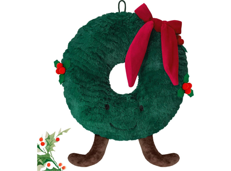 Tvarovaný polštář VÁNOČNÍ VĚNEC - 35 cm