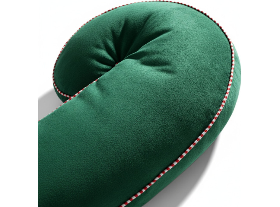 Tvarovaný polštář Velvet LÍZÁTKO- 45x20 cm - zelený
