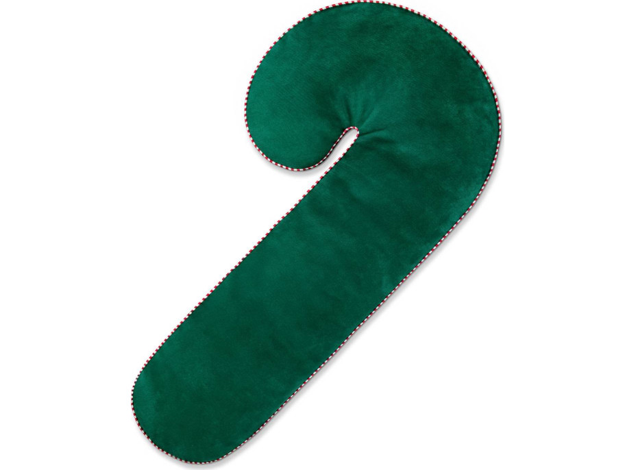 Tvarovaný polštář Velvet LÍZÁTKO- 45x20 cm - zelený