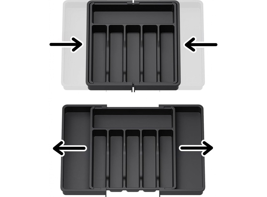 Příborník s nastavitelnou šířkou GARFO - černý