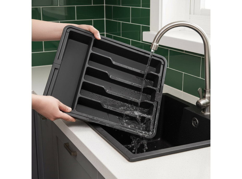 Příborník s nastavitelnou šířkou GARFO - černý