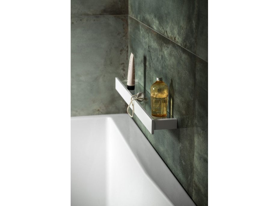 Sapho PATRON skleněná police 78cm, bílá PX785W