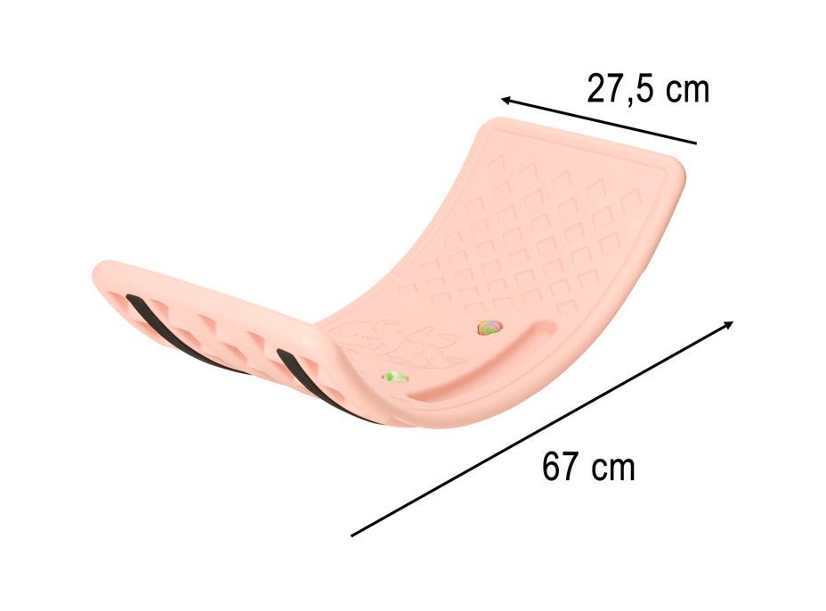 Balanční deska s reliéfem 83x28 cm - růžová