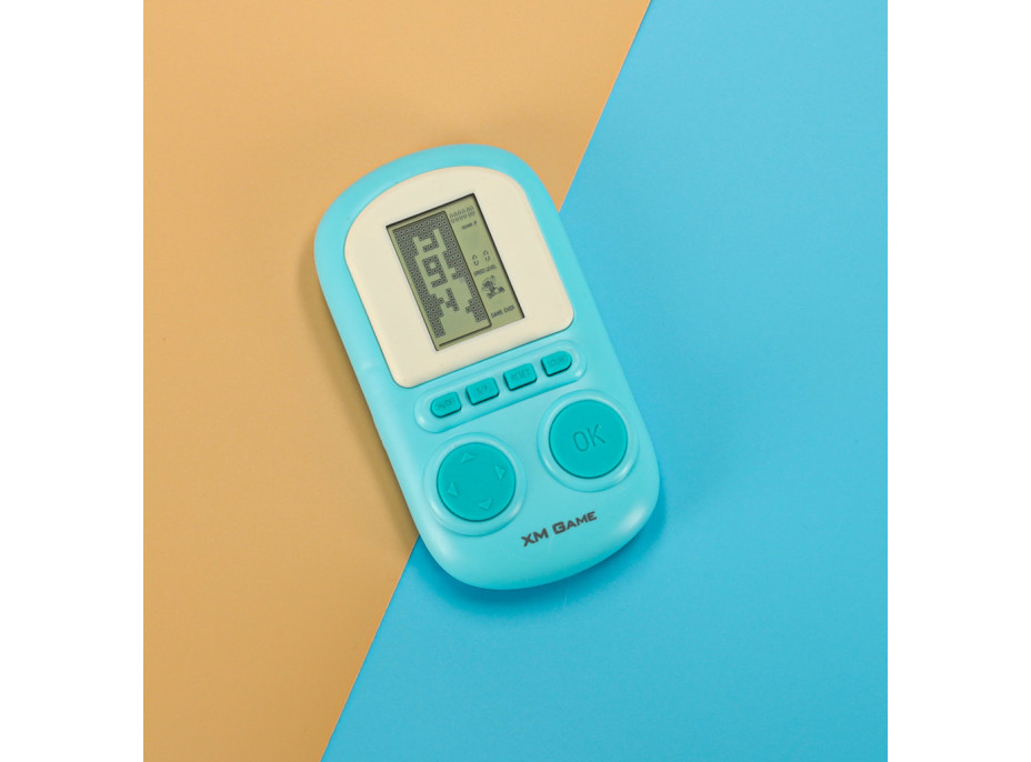 Přenosná elektronická arkádová herní konzole - modrá