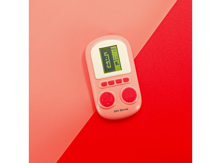 Přenosná elektronická arkádová herní konzole - růžová