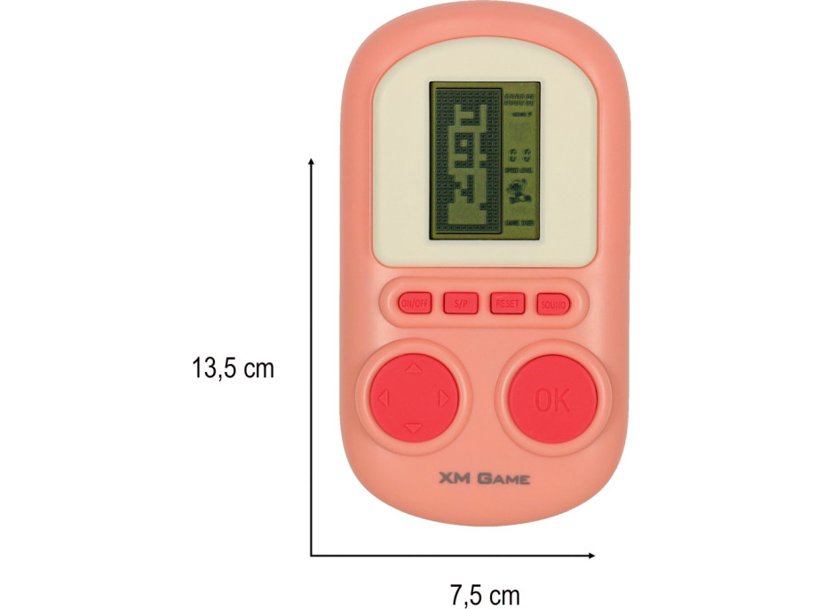 Přenosná elektronická arkádová herní konzole - růžová