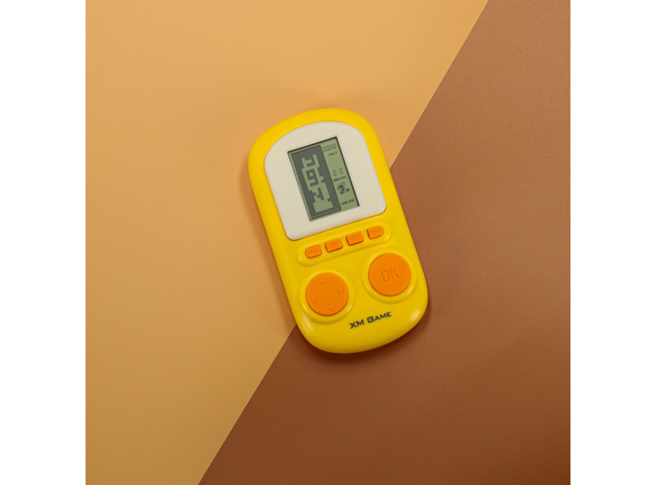 Přenosná elektronická arkádová herní konzole - žlutá