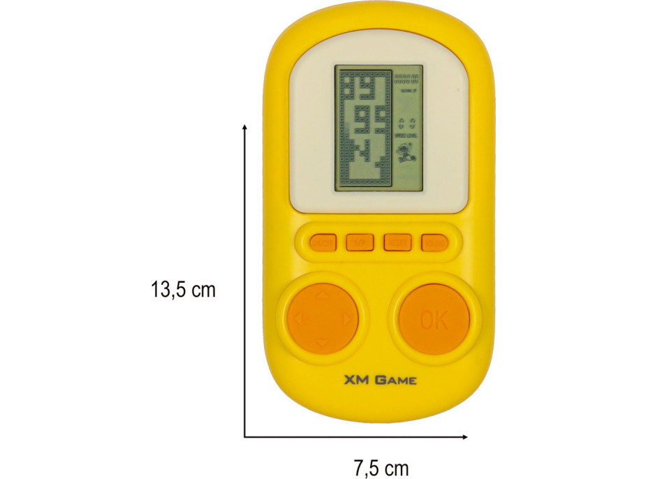 Přenosná elektronická arkádová herní konzole - žlutá