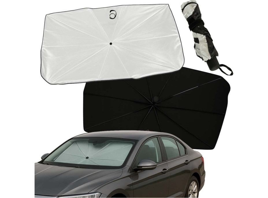 Sluneční clona na čelní sklo auta - deštník - 65x110 cm