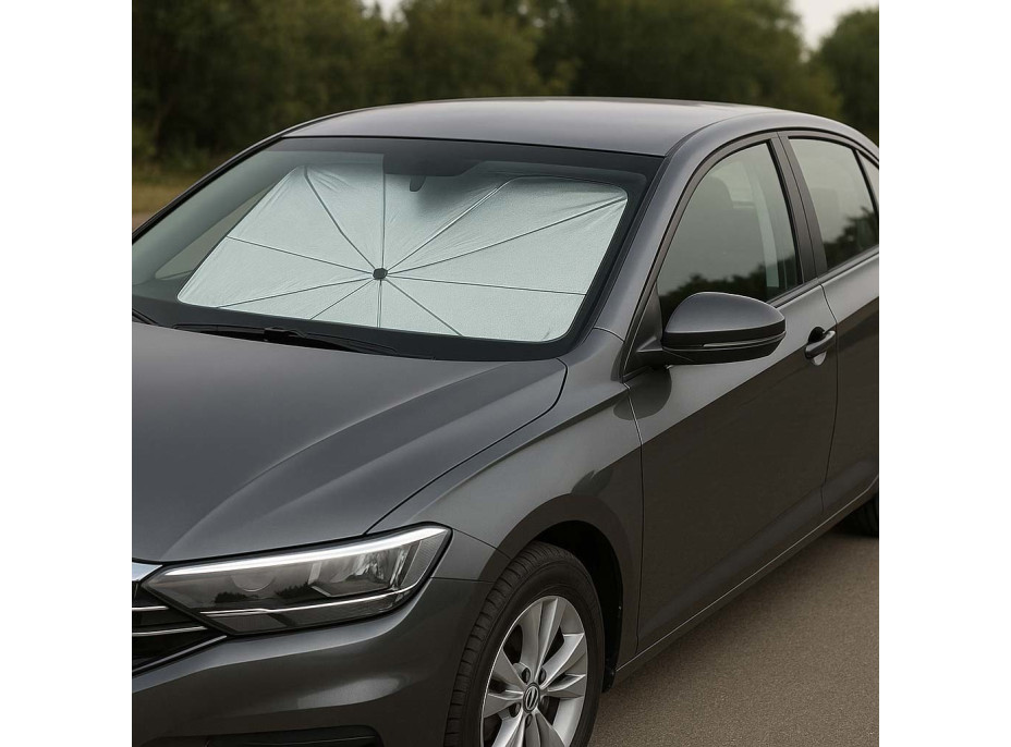 Sluneční clona na čelní sklo auta - deštník - 65x110 cm