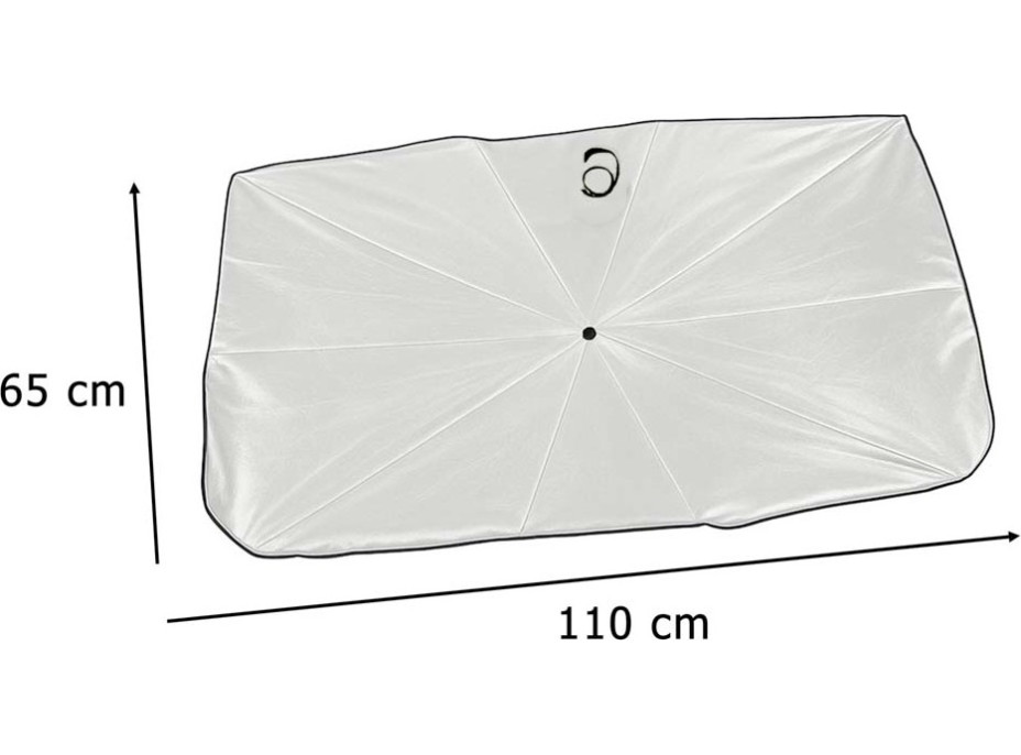 Sluneční clona na čelní sklo auta - deštník - 65x110 cm