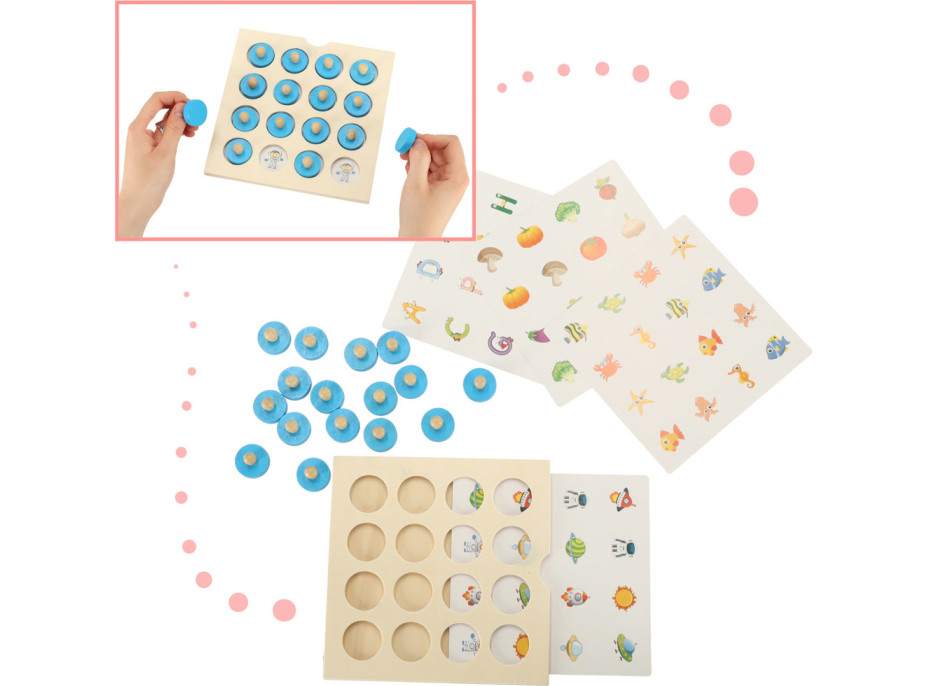 Montessori hra pexeso - 4 karty