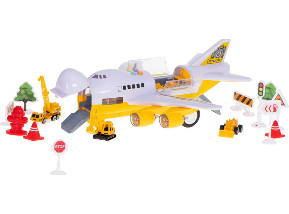 Letadlo Transportér + 6 stavebních vozidel