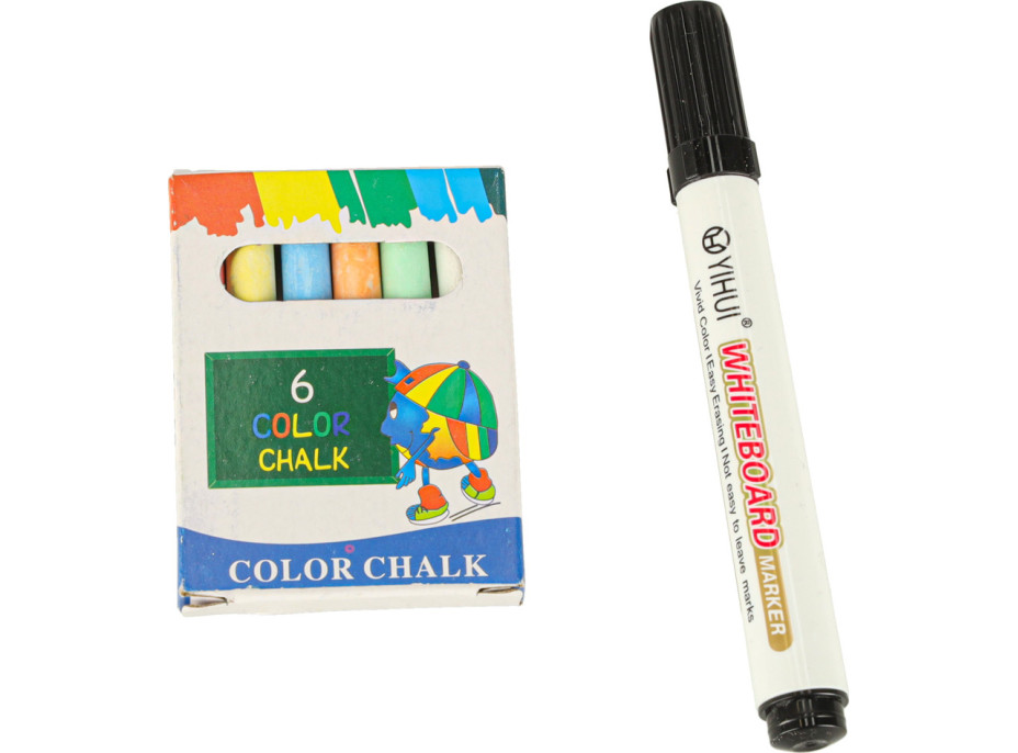 Oboustranná magnetická tabule s doplňky - 38x37x90 cm