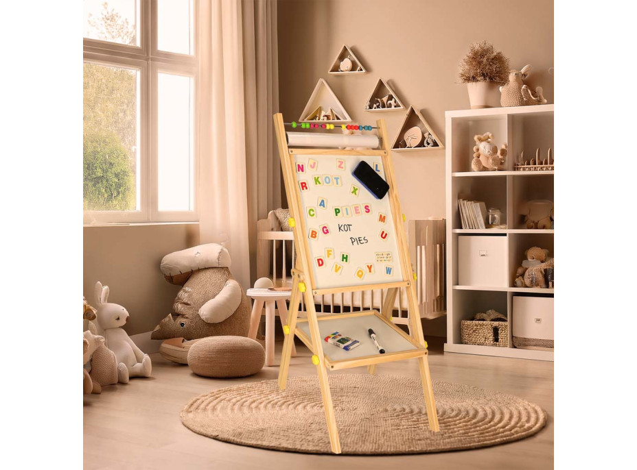 Oboustranná magnetická tabule s doplňky - 38x37x90 cm