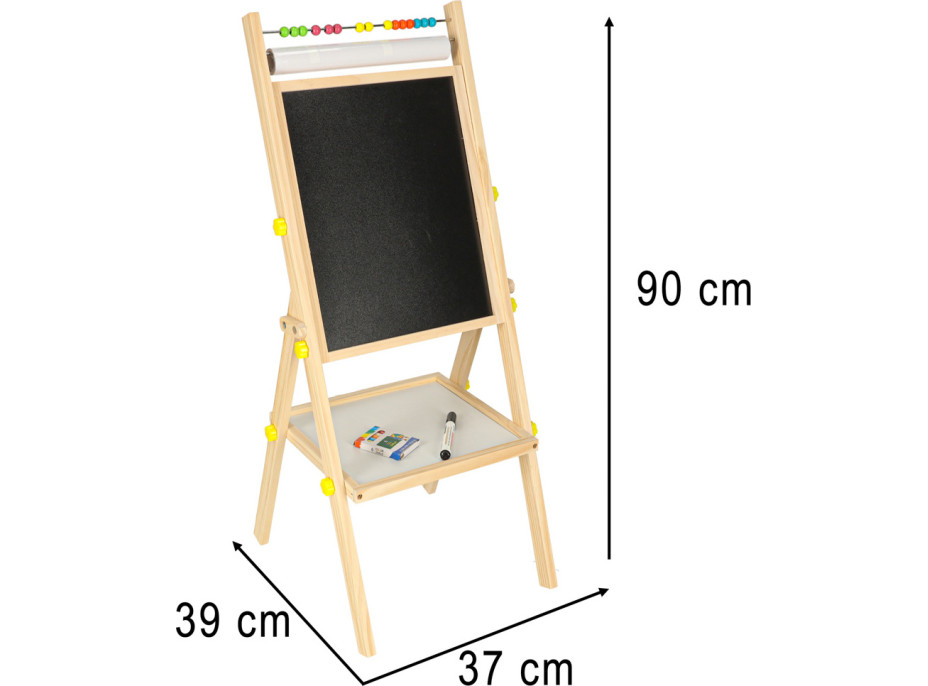 Oboustranná magnetická tabule s doplňky - 38x37x90 cm