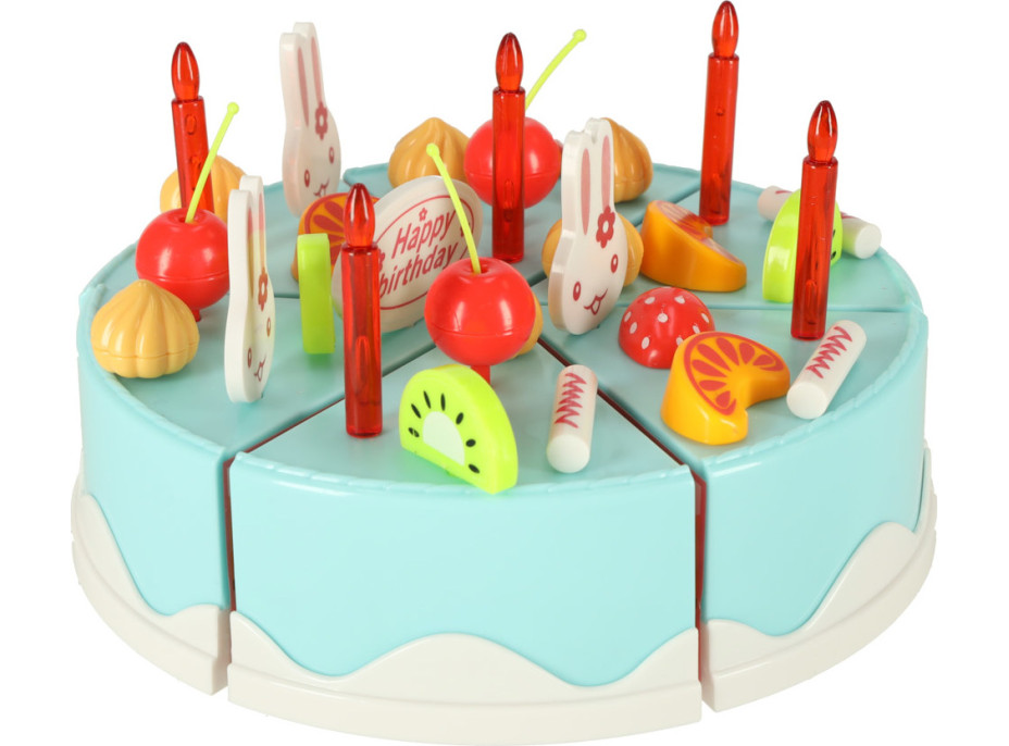 Narozeninový dort a sladkosti 75 prvků - modrá