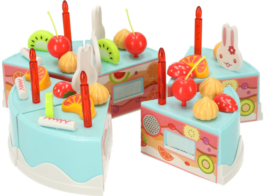 Narozeninový dort a sladkosti 75 prvků - modrá