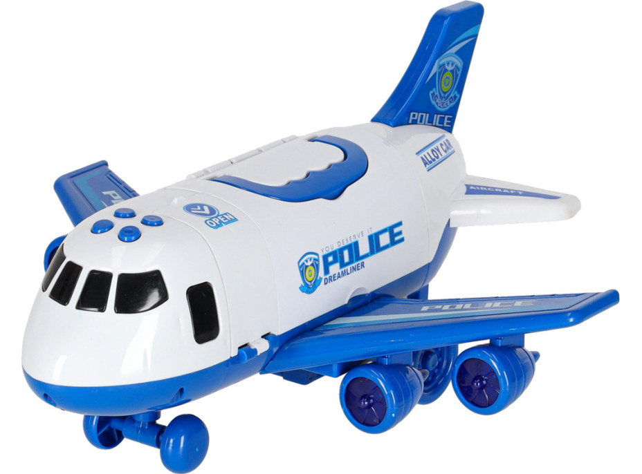 Transportní letadlo + 3 policejní vozidla