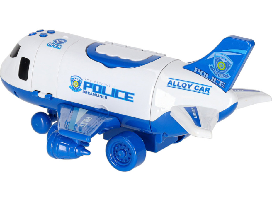 Transportní letadlo + 3 policejní vozidla