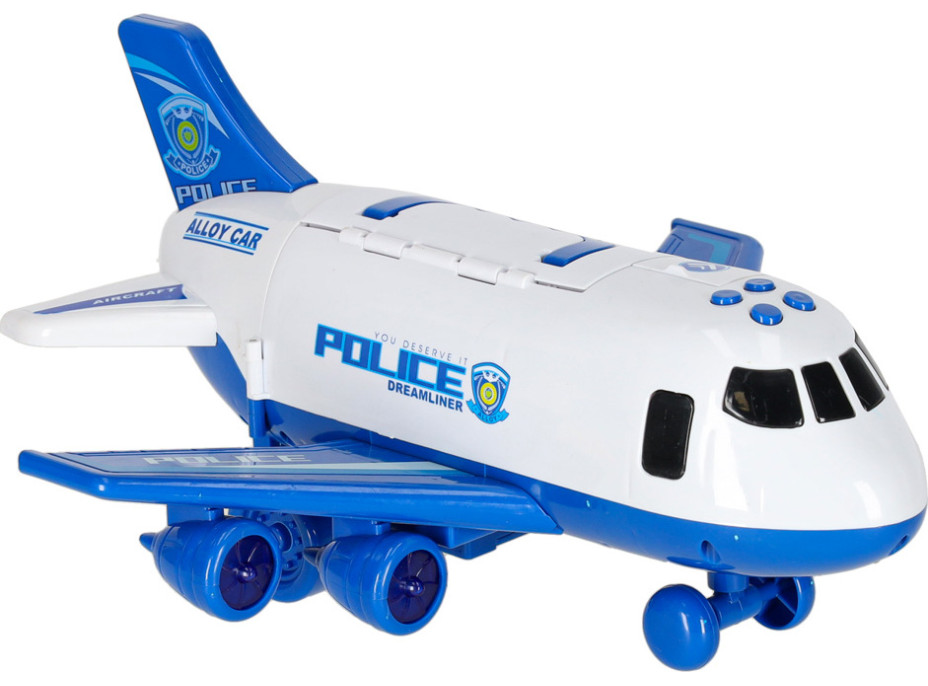 Transportní letadlo + 3 policejní vozidla