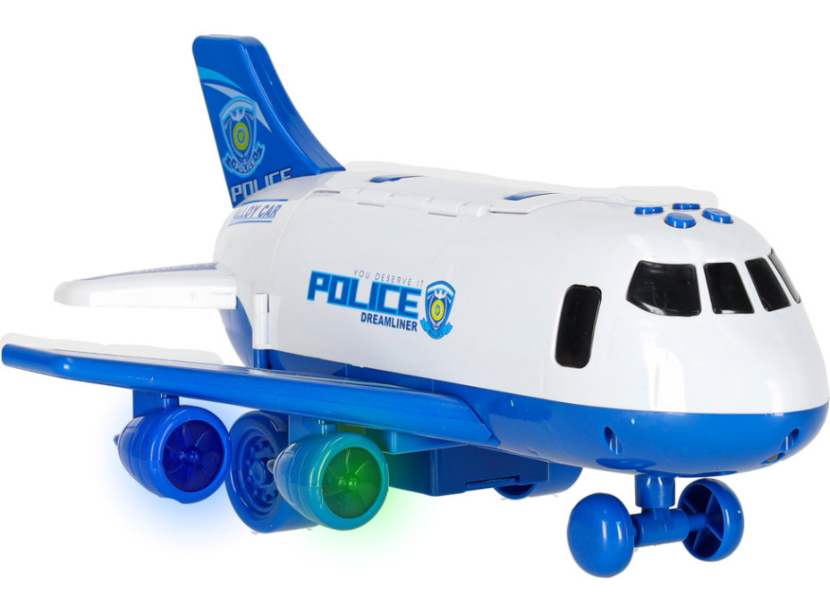 Transportní letadlo + 3 policejní vozidla