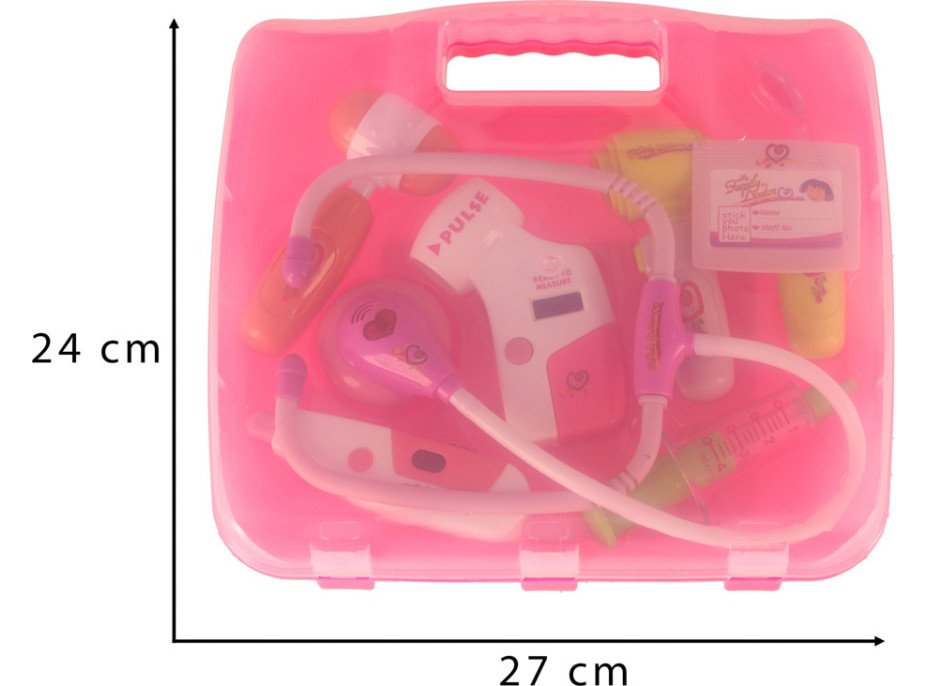 Doktorská sada v kufříku DOCTOR - světle růžová