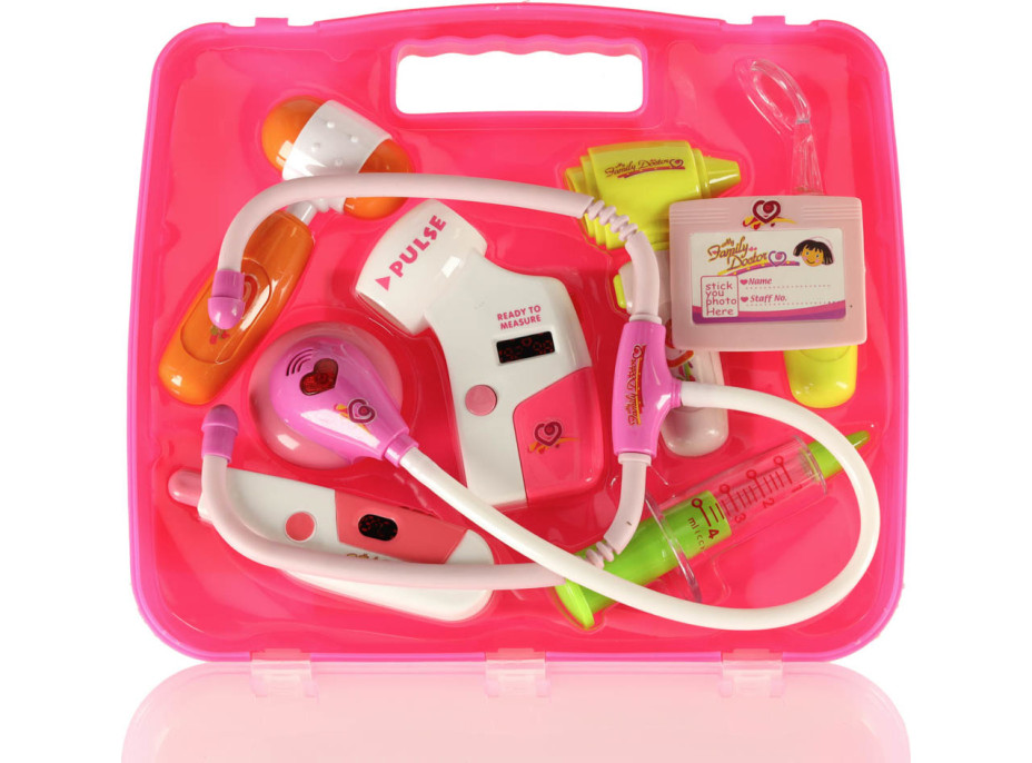 Doktorská sada v kufříku DOCTOR - světle růžová