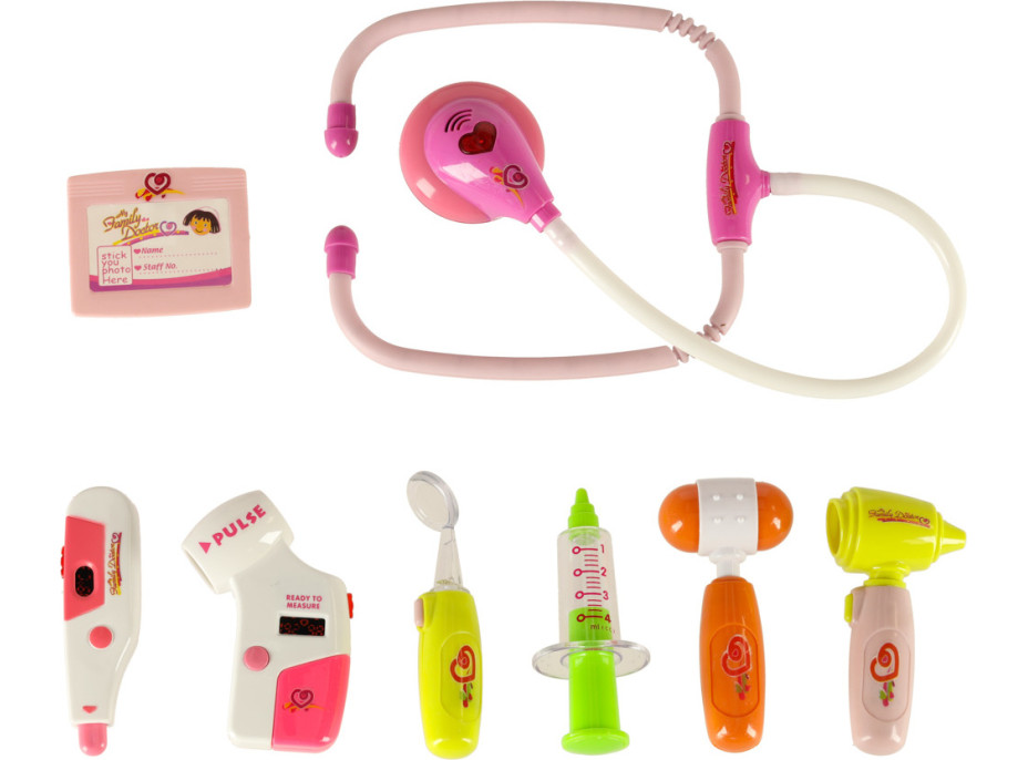 Doktorská sada v kufříku DOCTOR - světle růžová