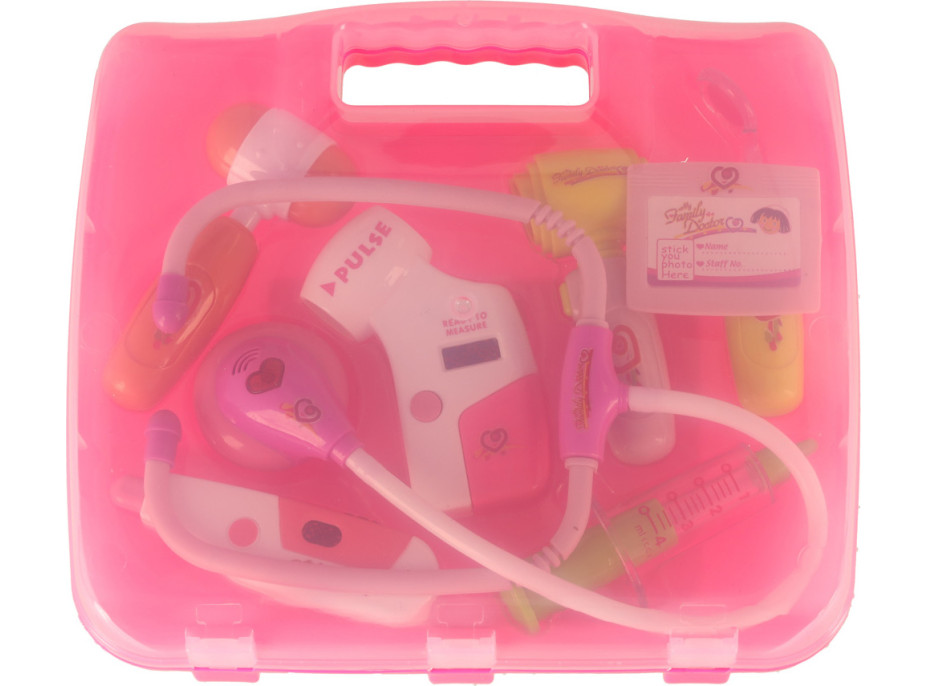 Doktorská sada v kufříku DOCTOR - světle růžová