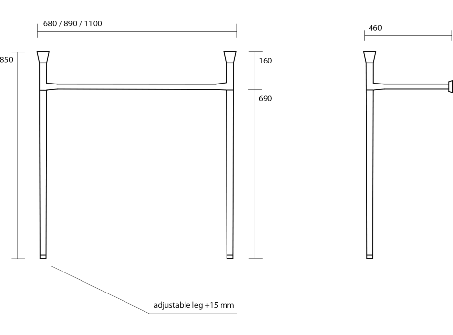 Kerasan THE NEW YORKER konstrukce pro umyvadlo 80cm, chrom 927590
