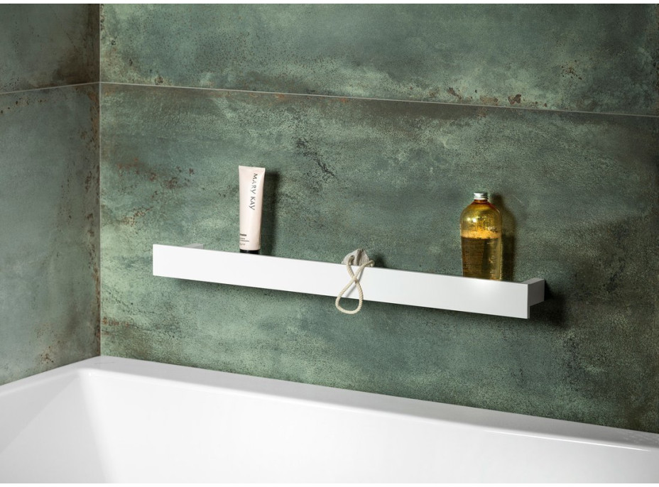 Sapho PATRON skleněná police 78cm, bílá PX785W