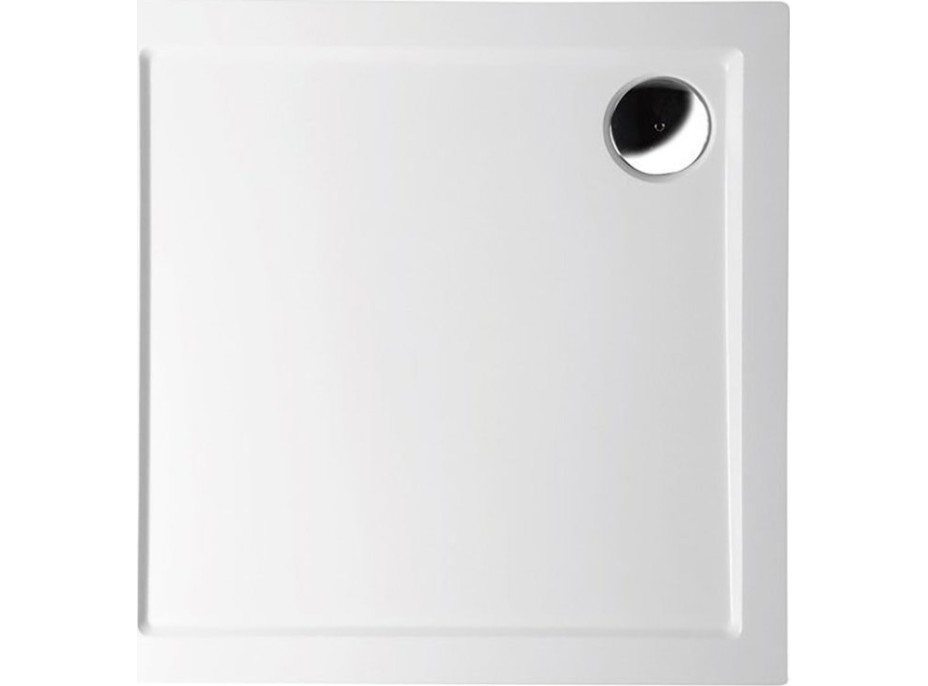 Polysan AURA sprchová vanička z litého mramoru, čtverec 70x70cm, bílá 41651