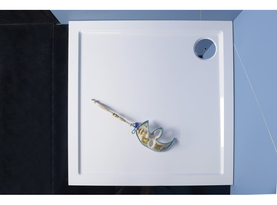 Polysan AURA sprchová vanička z litého mramoru, čtverec 70x70cm, bílá 41651