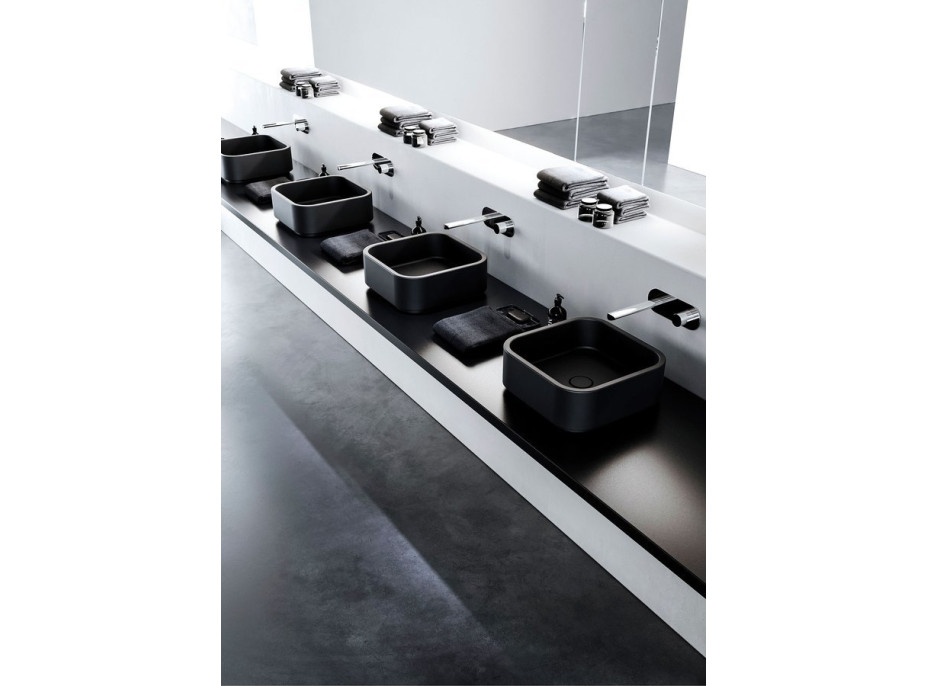 Kerasan HAKO keramické umyvadlo na desku 40x40 , černá mat 554431