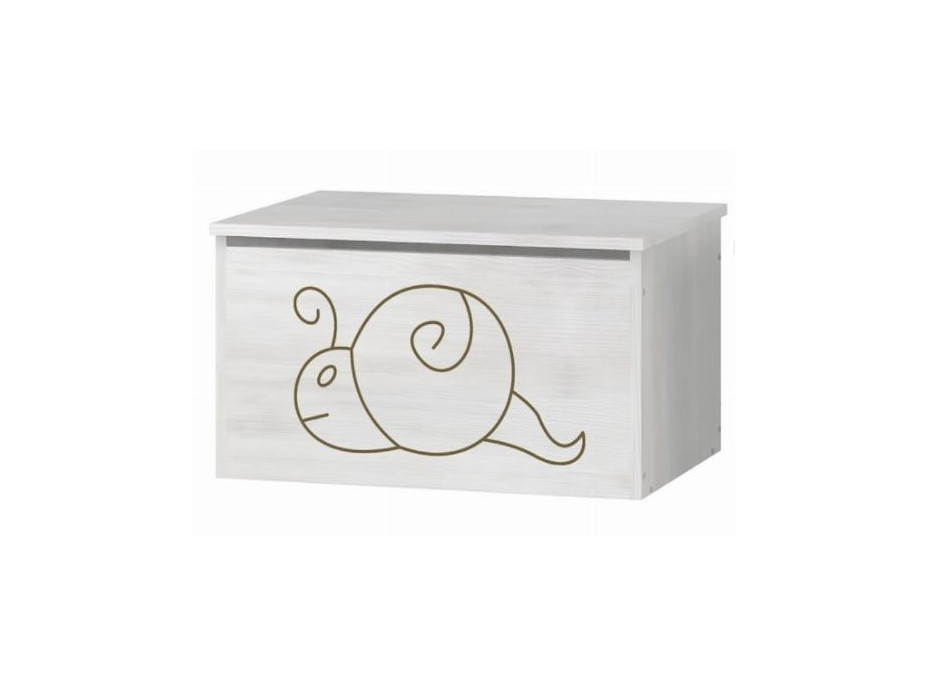 Dětská truhla na hračky s výřezem MÉĎA, norská borovice